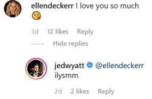 Captura de tela do Instagram de Bachelorette Jed Wyatt Ellen Decker
