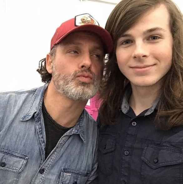 Andrew Lincoln i Chandler Riggs de The Walking Dead