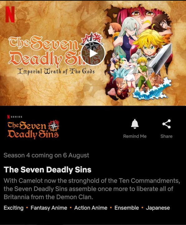 seven deadly sins s4 data de llançament netflix
